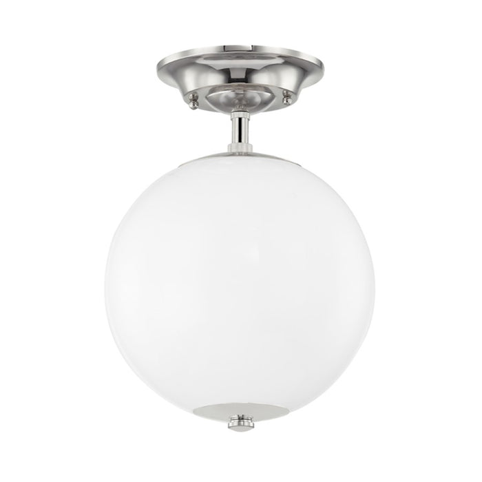 Hudson Valley Sphere No.1 1 Light Semi Flush, Polished Nickel - MDS703-PN