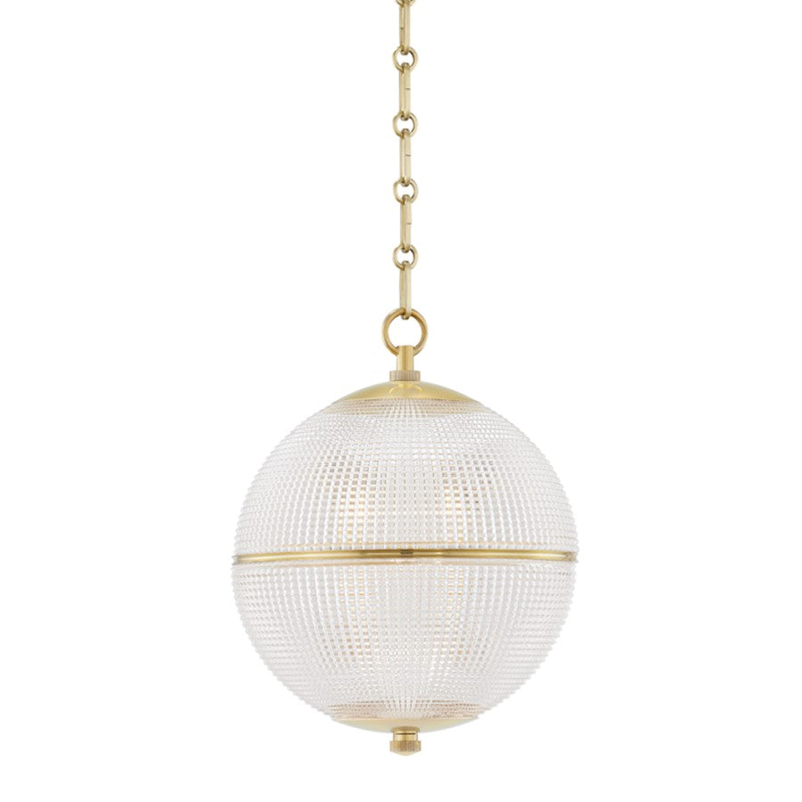 Hudson Valley Sphere No. 3 1 Light Small Pendant, Aged Brass - MDS800-AGB