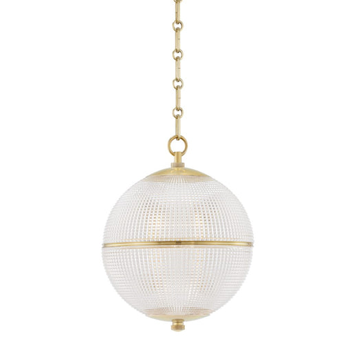 Hudson Valley Sphere No. 3 1 Light Small Pendant, Aged Brass - MDS800-AGB
