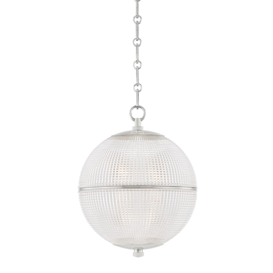 Hudson Valley Sphere No. 3 1 Light Small Pendant, Polished Nickel - MDS800-PN