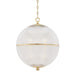 Hudson Valley Sphere No. 3 1 Light Large Pendant, Aged Brass - MDS801-AGB