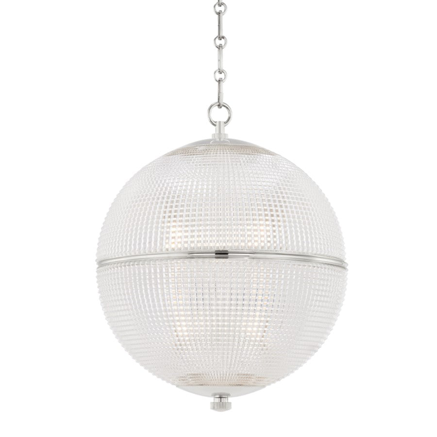 Hudson Valley Sphere No. 3 1 Light Large Pendant, Polished Nickel - MDS801-PN