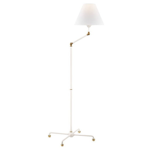 Hudson Valley Classic No.1 1 Light Floor Lamp, Aged Brass/White - MDSL110-AGB-WH