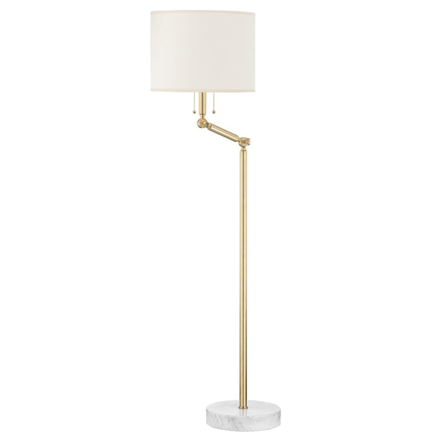 Hudson Valley Essex 2 Light Floor Lamp, Aged Brass - MDSL151-AGB