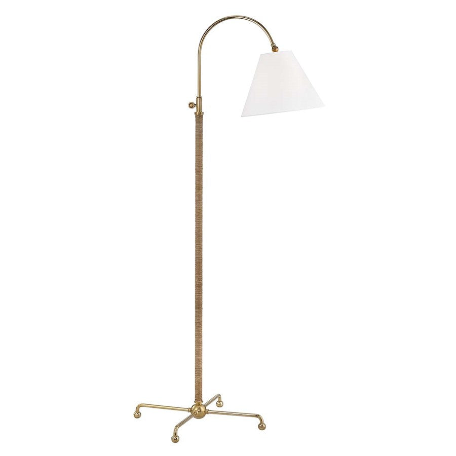 Curves 1-Light Table Lamp, Brass/Off-White Linen