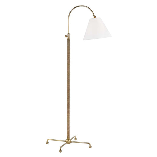 Curves 1-Light Table Lamp, Brass/Off-White Linen