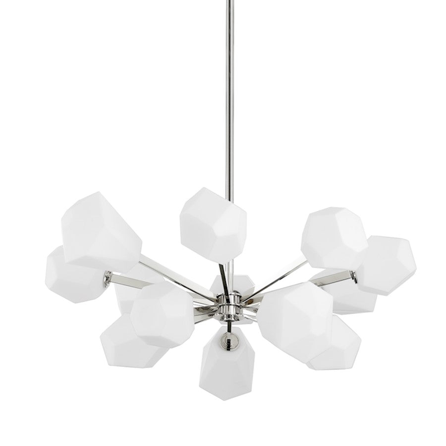 Hudson Valley Tring 13 Light Chandelier in Polished Nickel/White - PI1894813-PN