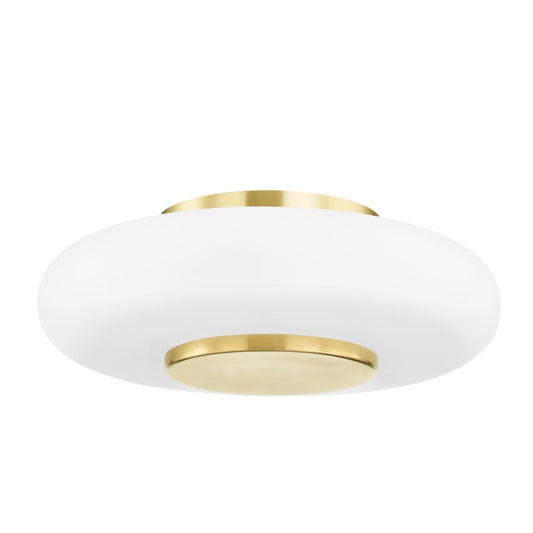 Hudson Valley Blyford 1 Light Flush Mount in Aged Brass - PI1896501-AGB