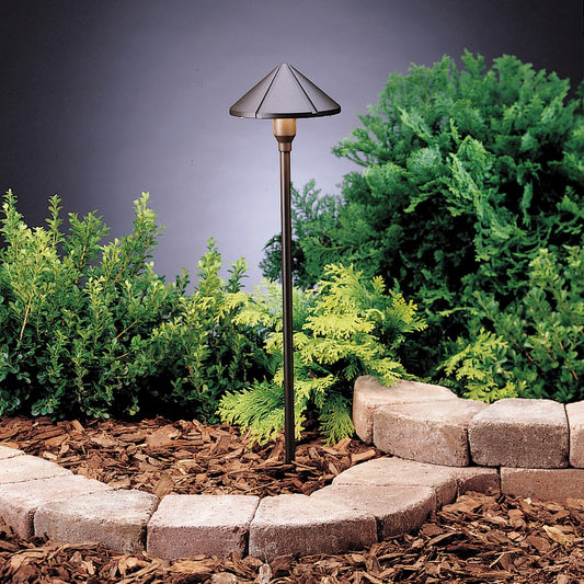 Kichler Six Groove 1 Light Path & Spread, Textured Bronze