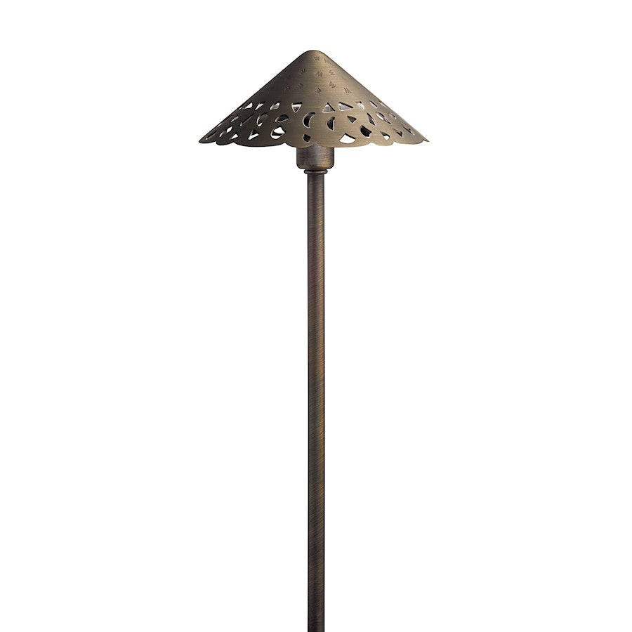 Kichler LED Integrated 3 Light 22" Hammered Roof Path Light, Centennial Brass