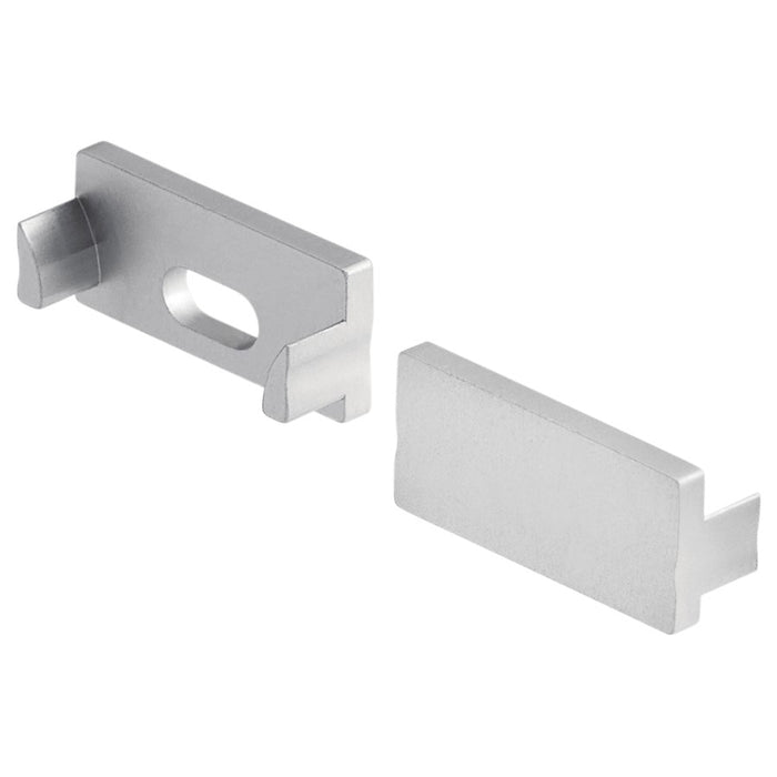 Kichler ILS TE Tape Extrusion End Cap 1pr, 0.75" x 0.25", Silver