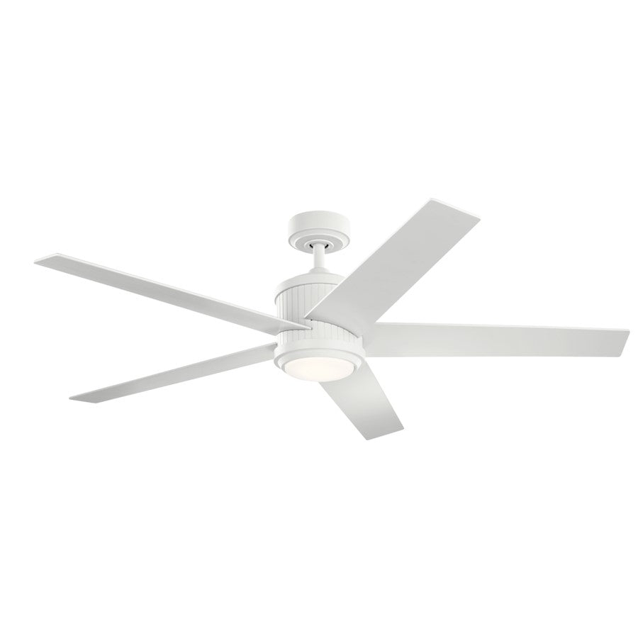 Kichler Brahm 56" Fan, LED, Matte White - 300044MWH