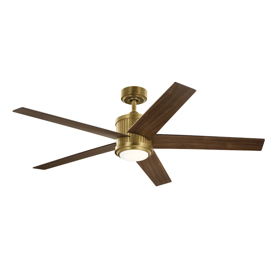 Kichler Brahm 56" Fan, LED, Natural Brass - 300044NBR