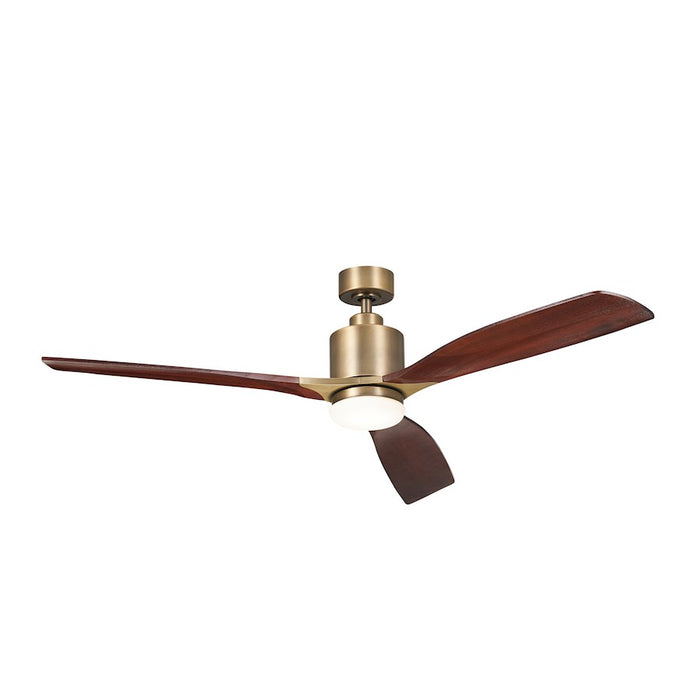 Kichler Ridley II Ceiling Fan, Natural Brass/Etched Cased Opal - 300075NBR