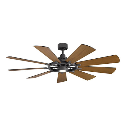 Kichler Gentry LED 65" Fan, Distressed Black - 300265DBK