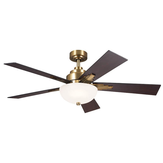 Kichler Vinea 52" Vinea Fan, Brushed Natural Brass/Frosted - 300345BNB