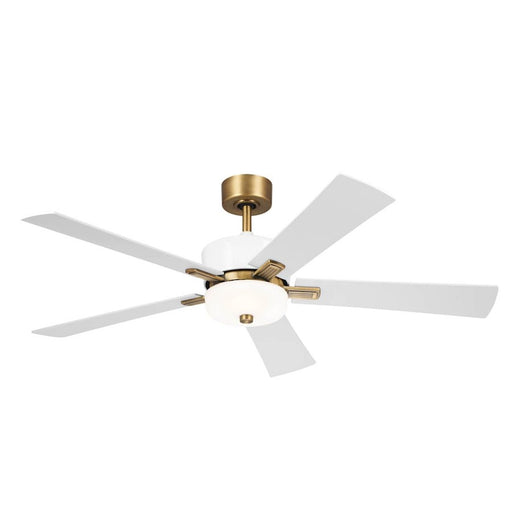 Kichler Icon 56" Icon Fan, Brushed Natural Brass/Frosted - 300395WH