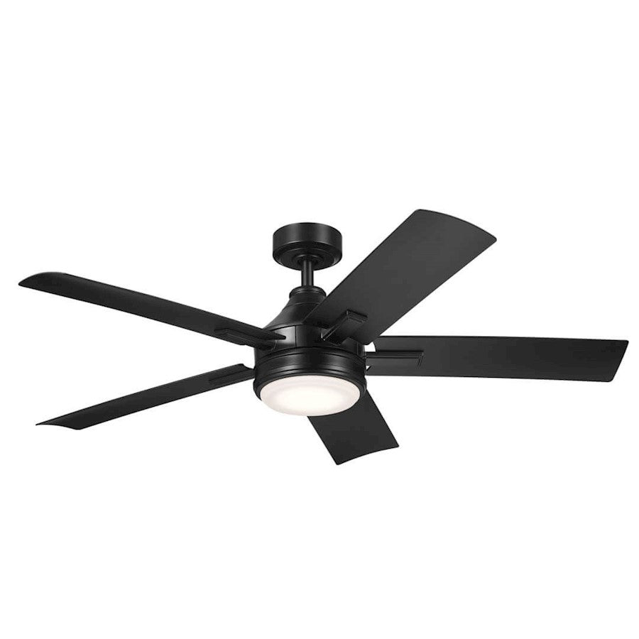 Kichler Tide 52" Tide Fan, Satin Black/Frosted - 310075SBK