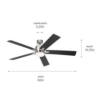 Kichler Lucian Elite Xl Ceiling Fan, Etched Cased Opal