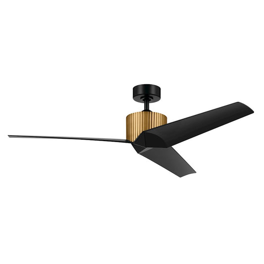 Kichler Almere 56" Ceiling Fan, Brushed Natural Brass/Satin Black - 330130NBR