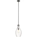 Kichler Everly 17.75" 1 Light Hour Glass Pendant, Clear Glass Black - 42047BK