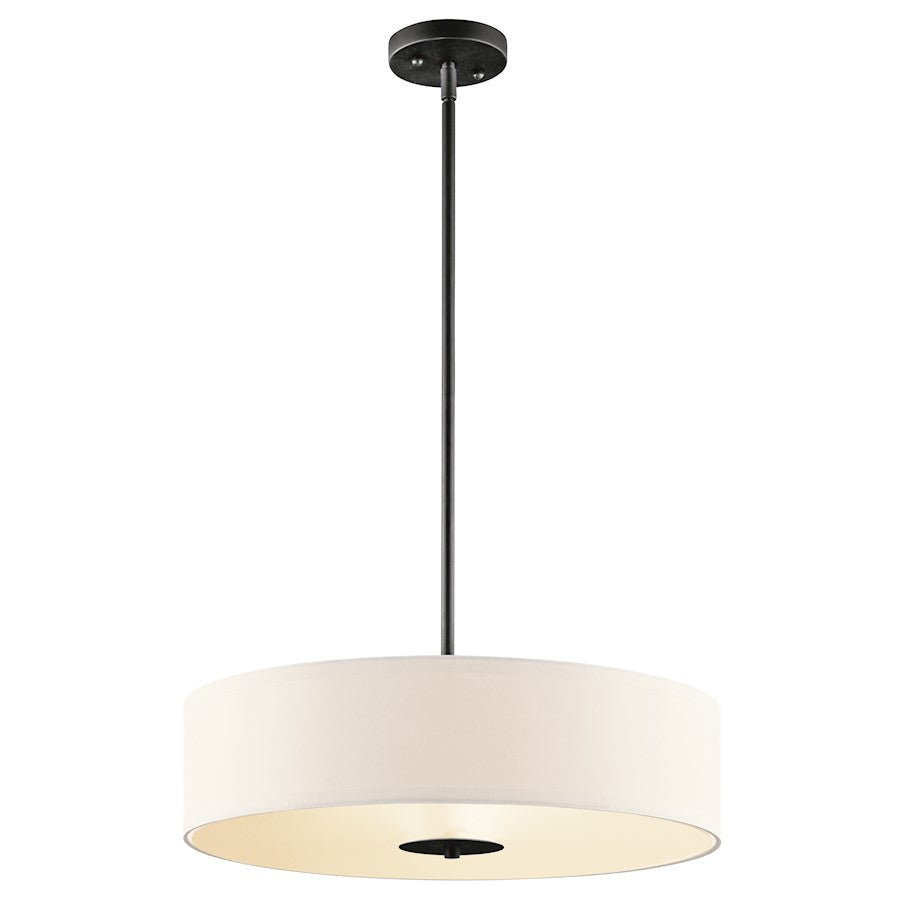 Kichler 20" 3 Light Convertible Pendant, Black - 42121BK