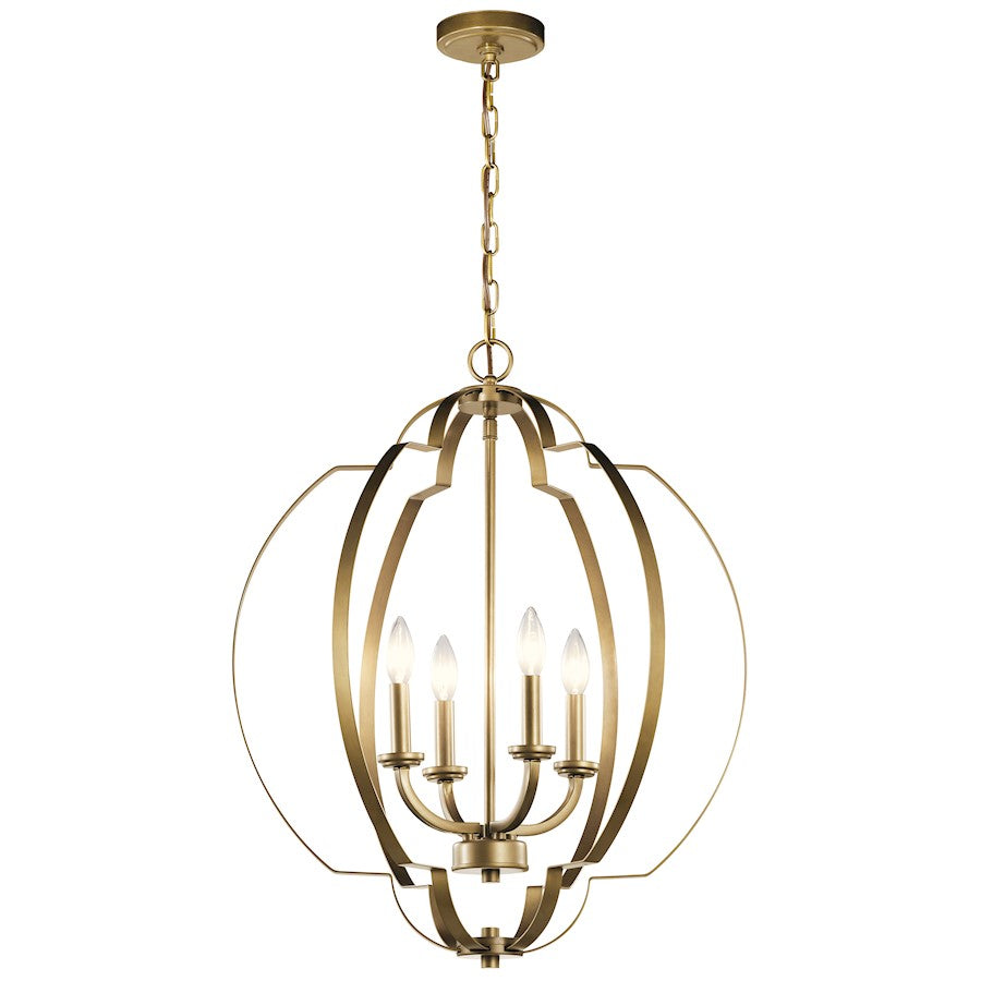 Kichler Voleta 26.25" 4 Light Foyer Pendant, Natural Brass - 42138NBR