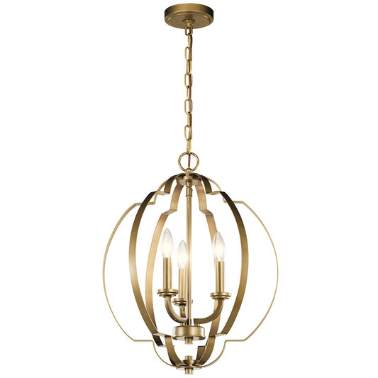 Kichler Voleta 20.75" 3 Light Pendant, Natural Brass - 42140NBR