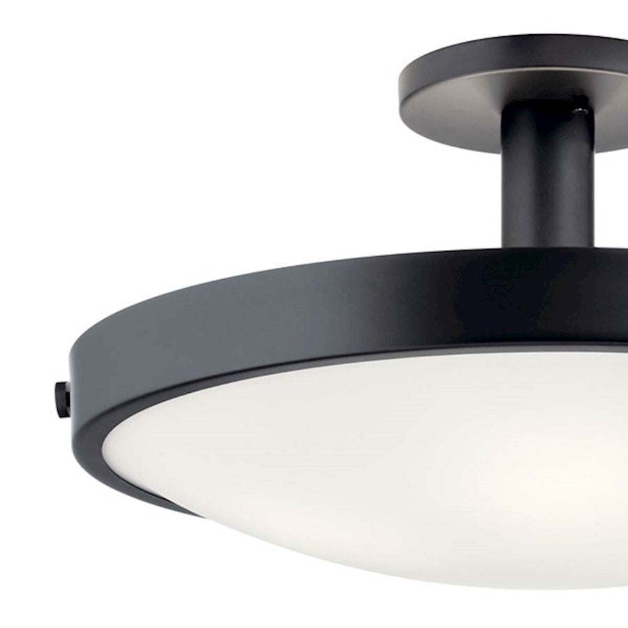 Kichler Lytham 4 Light Semi Flush Mount, Black/Frosted