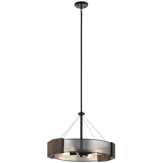 Kichler Korben 4 Light Pendant, Black - 42453BK