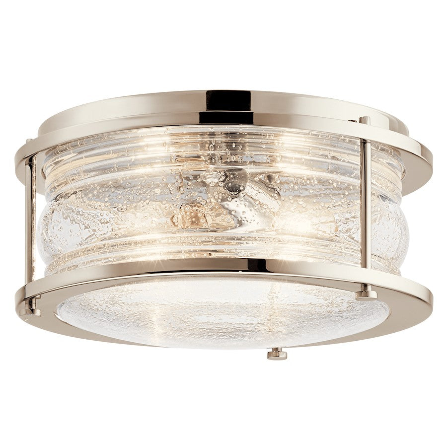 Kichler 2 Light Flush Mount, Polished Nickel