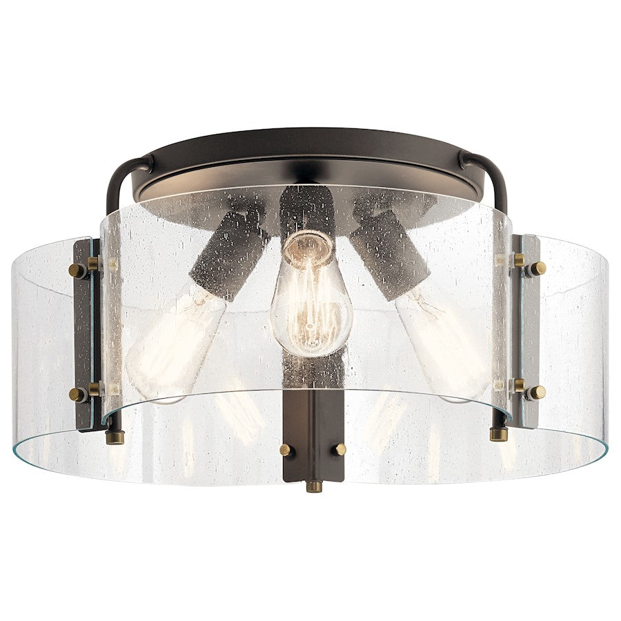 Kichler 3 Light Vintage Industrial Semi Flush Light