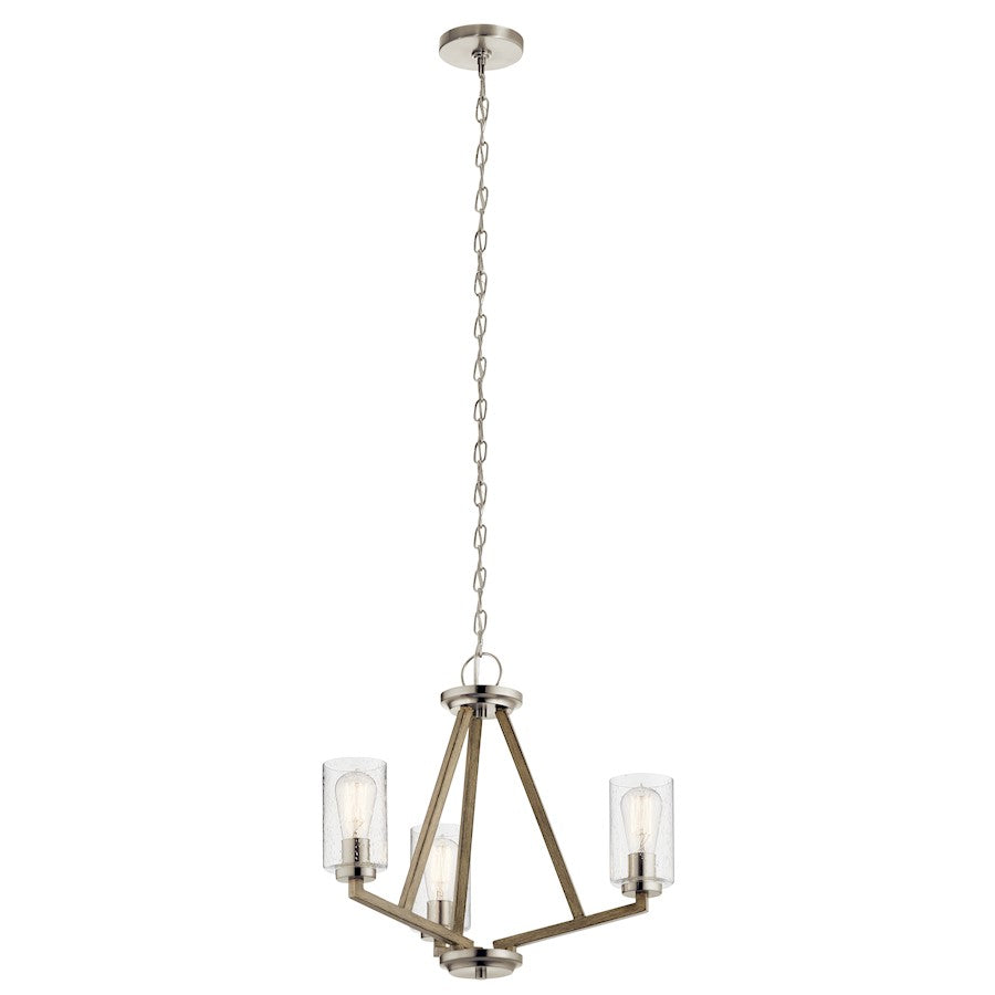 3 Light Pendant, Distressed Antique Gray