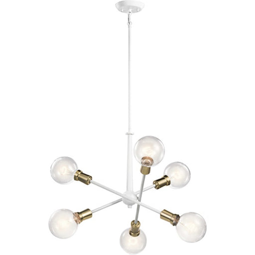 Kichler Armstrong 6 Light Chandelier, White - 43095WH