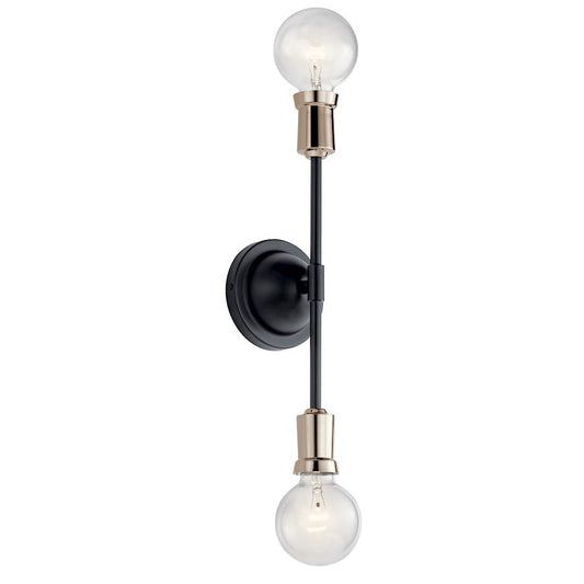 Armstrong 2 Light Wall Sconce, Black