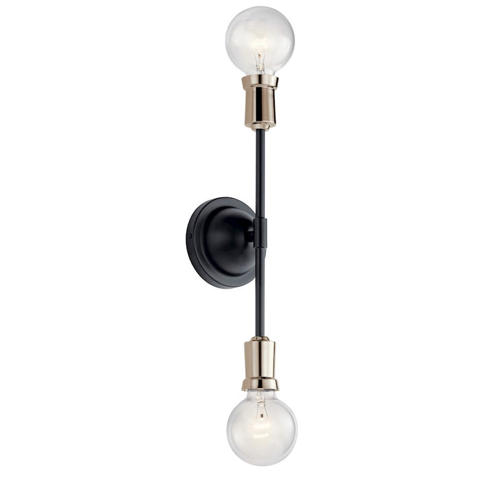 Kichler Armstrong 2 Light Wall Sconce, Black