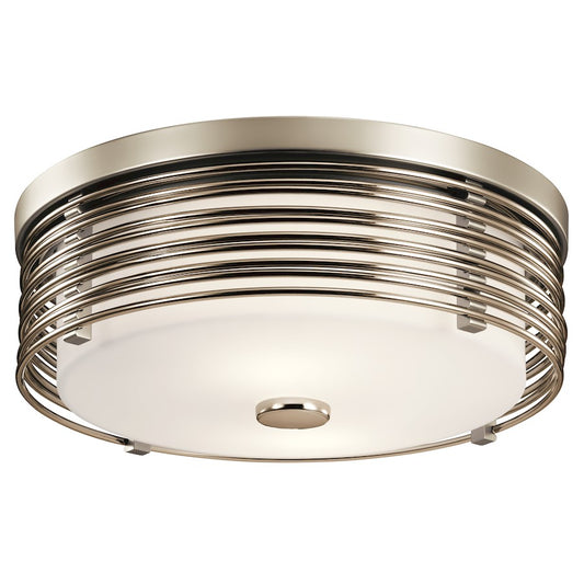 Kichler Bensimone 2 Light Flush Mount, Satin Nickel - 43293SN