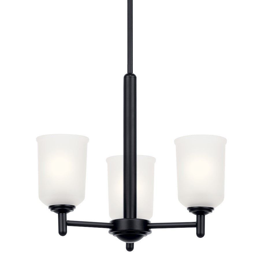 3 Light Mini Chandelier, Black