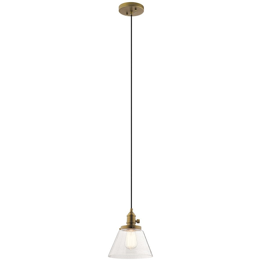 Kichler Avery 1 Light Cone Mini Pendant, Natural Brass - 43851NBR