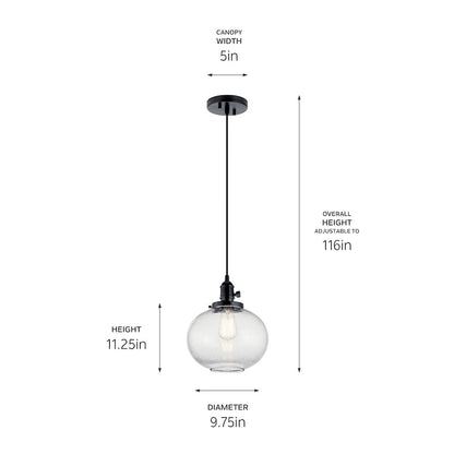 1 Light Mini Pendant, Black