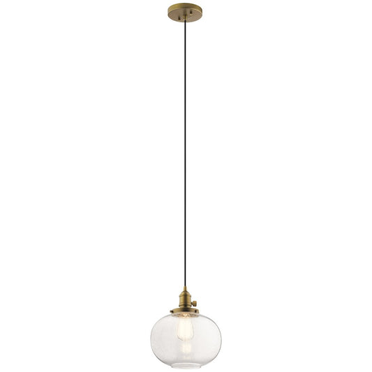 Kichler Avery 9.75" 1 Light Mini Pendant, Natural Brass - 43852NBR