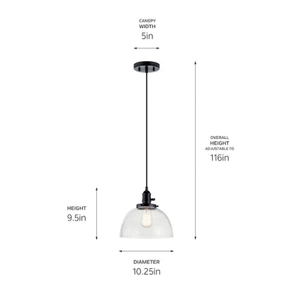 1 Light Mini Pendant, Black