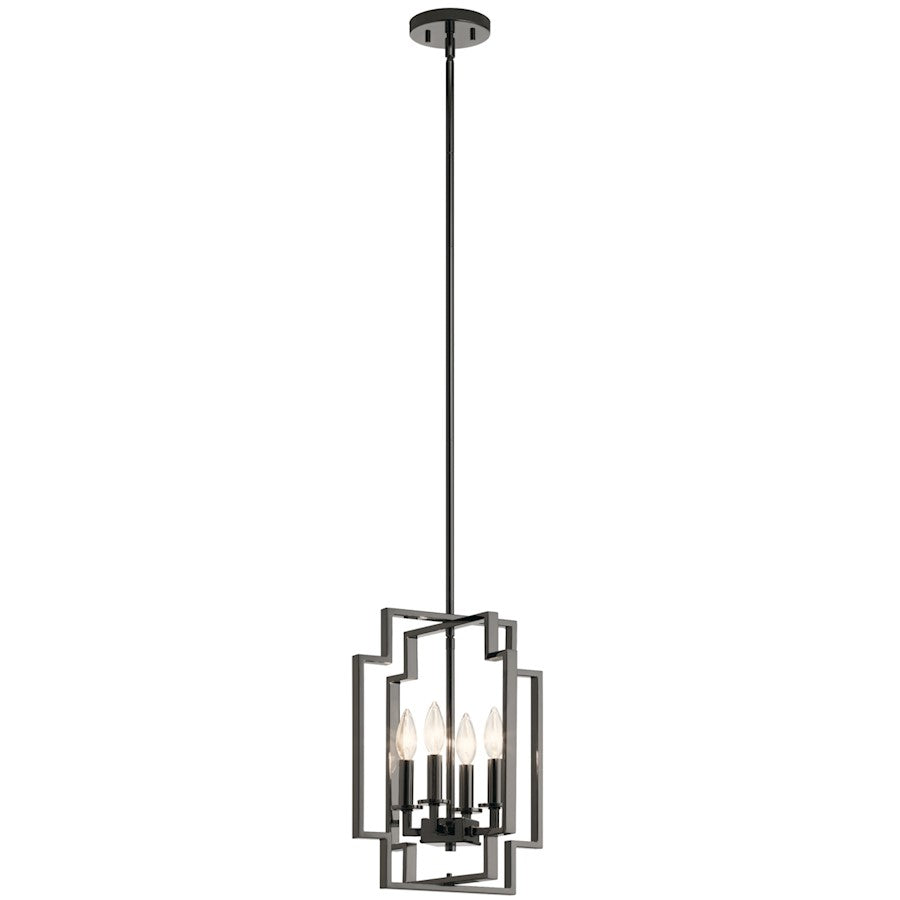 Kichler Downtown Deco 4 Light Pendant, Midnight Chrome - 43964MCH