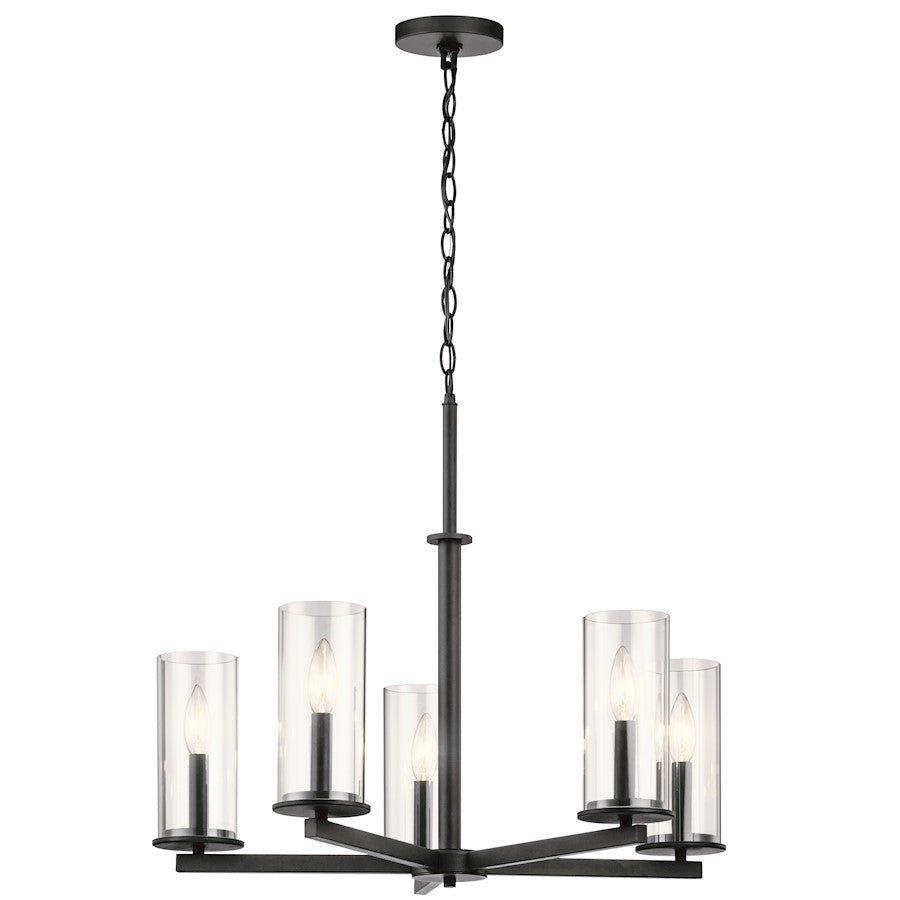 Kichler Crosby 5 Light Chandelier, Black - 43999BK