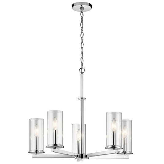 5 Light Chandelier, Chrome