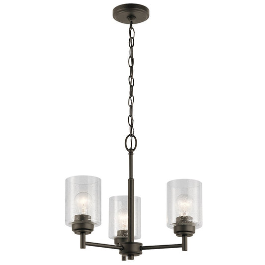 3 Light Mini Chandelier, Olde Bronze