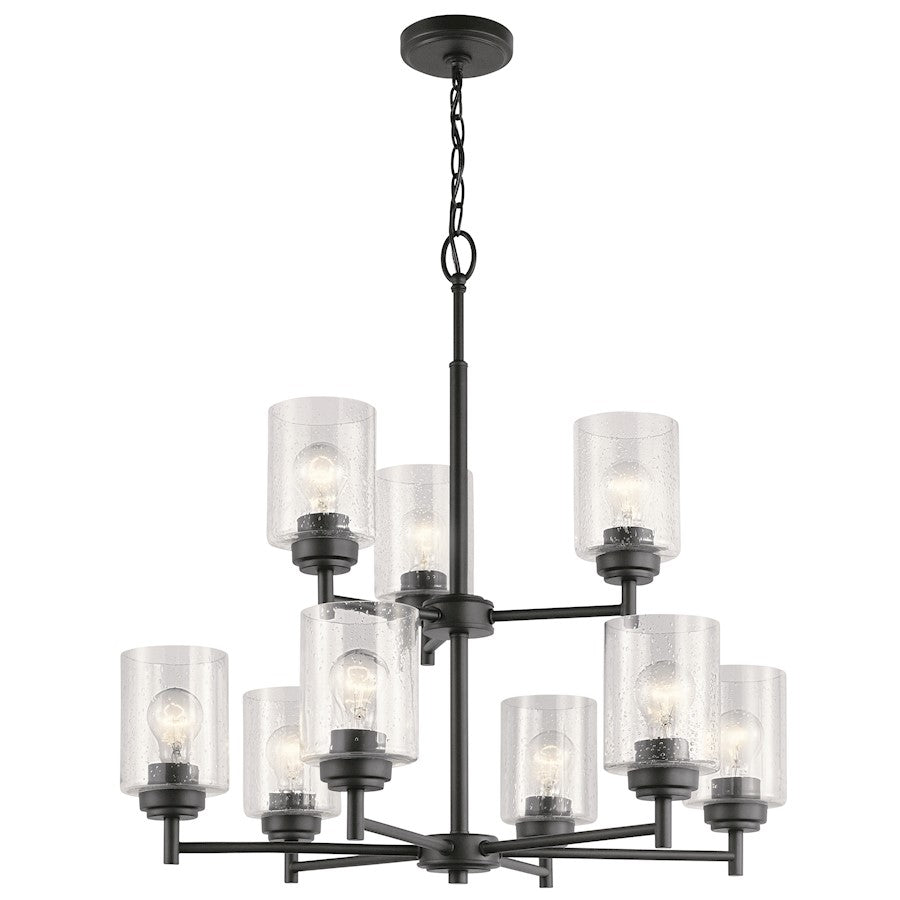 Kichler Winslow 9 Light Chandelier, Black - 44031BK