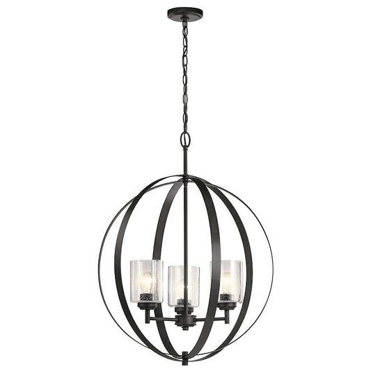 Kichler Winslow 3 Light Chandelier, Black - 44034BK