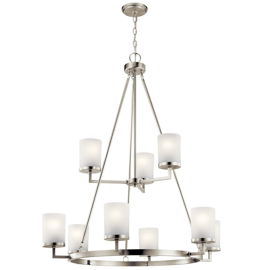 Daimlen Chandelier, Brushed Nickel