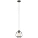 Kichler Tuscany 8.75" 1 Light Mini Pendant, Clear Seeded Glass, Black - 44058BK